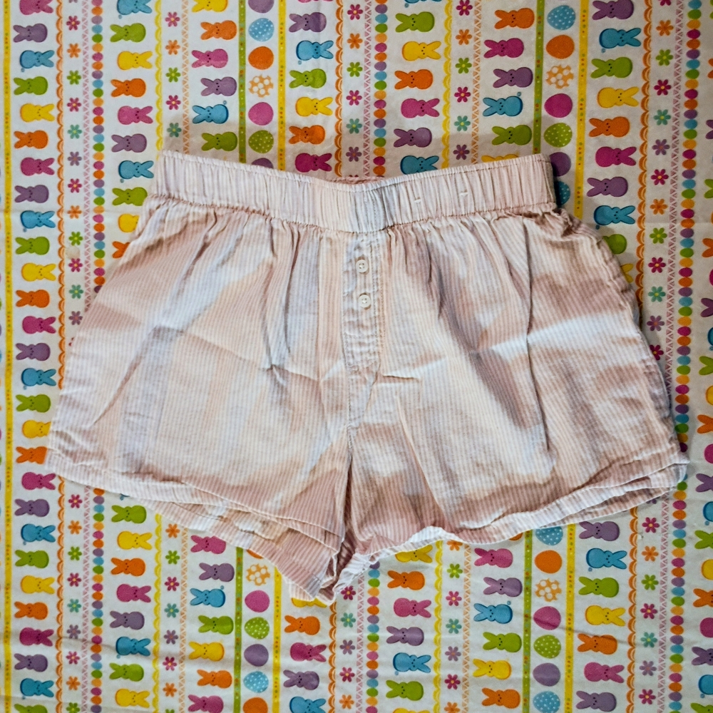 Cost Plus World Market Pink Striped High Waist Shorts